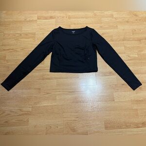 Old Navy Black Long Sleeve Active Crop Top